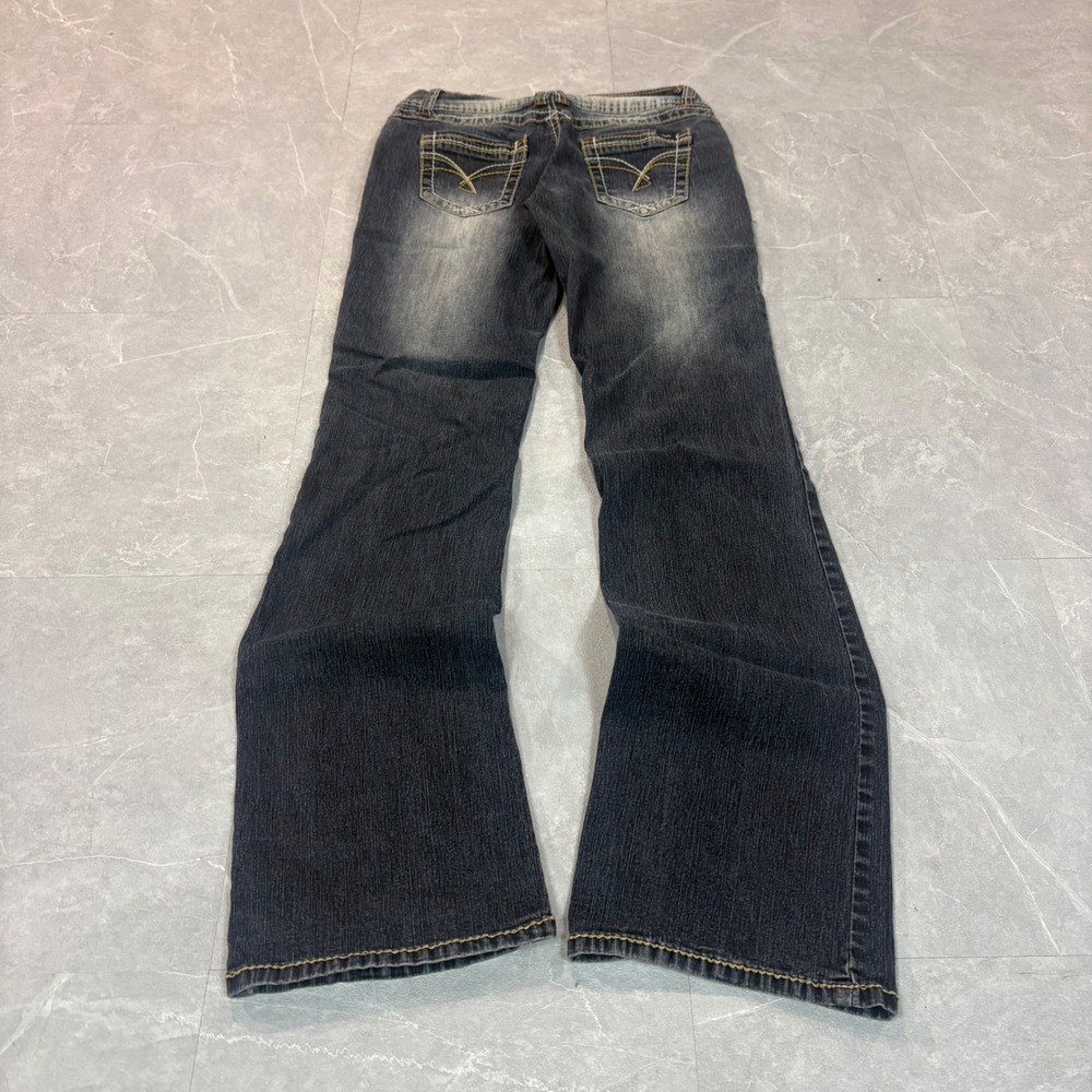 Angels Jeans Womens Size 5 Dark Wash Bootcut Denim Low Rise Contrast Stitch 3261